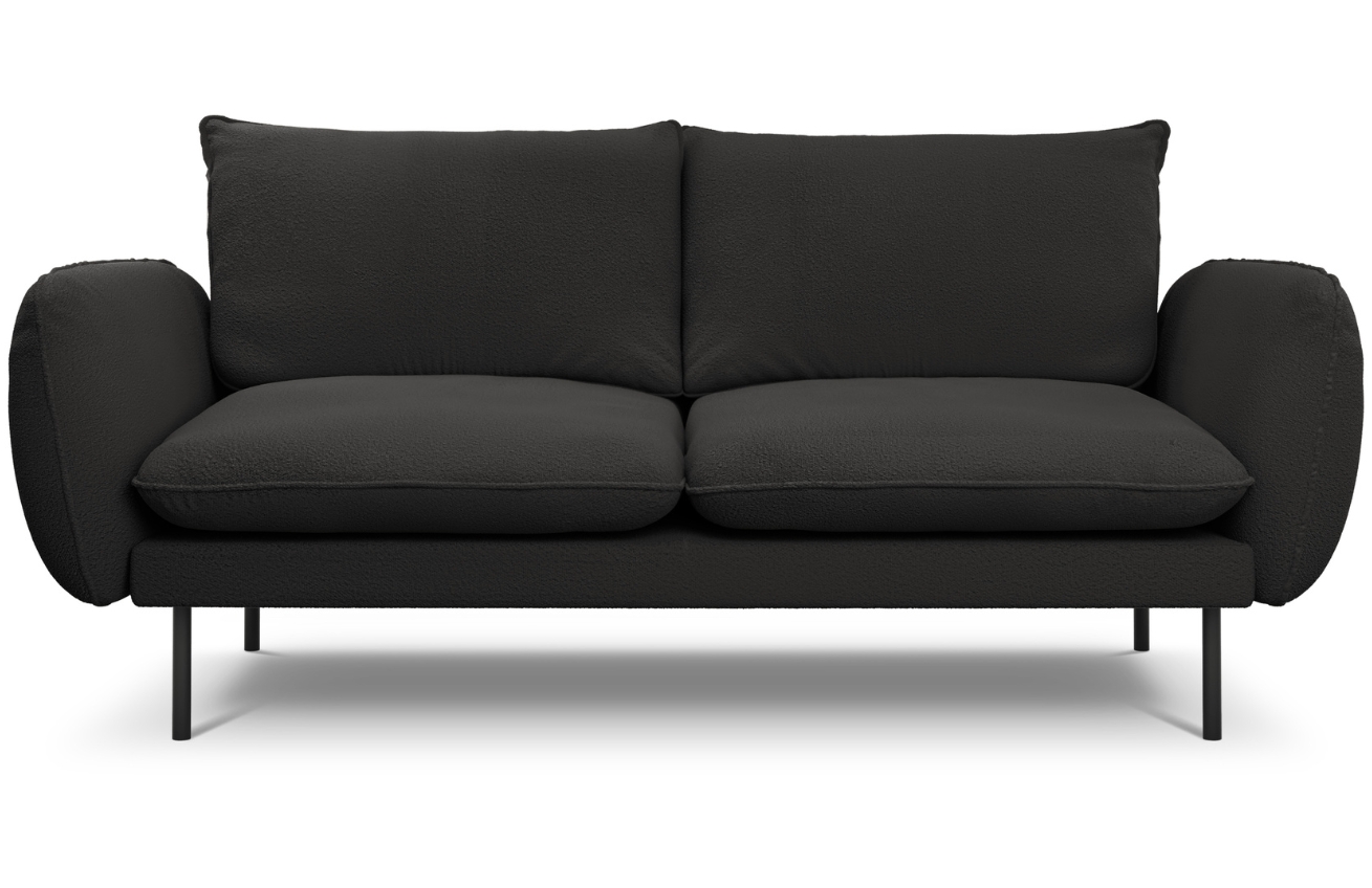Cosmopolitan Design Černá bouclé dvoumístná pohovka Vienna 160 cm Cosmopolitan Design