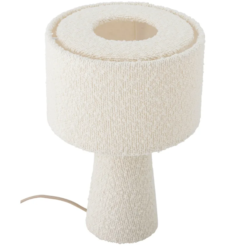 Bloomingville Bílá bouclé stolní lampa Emmie