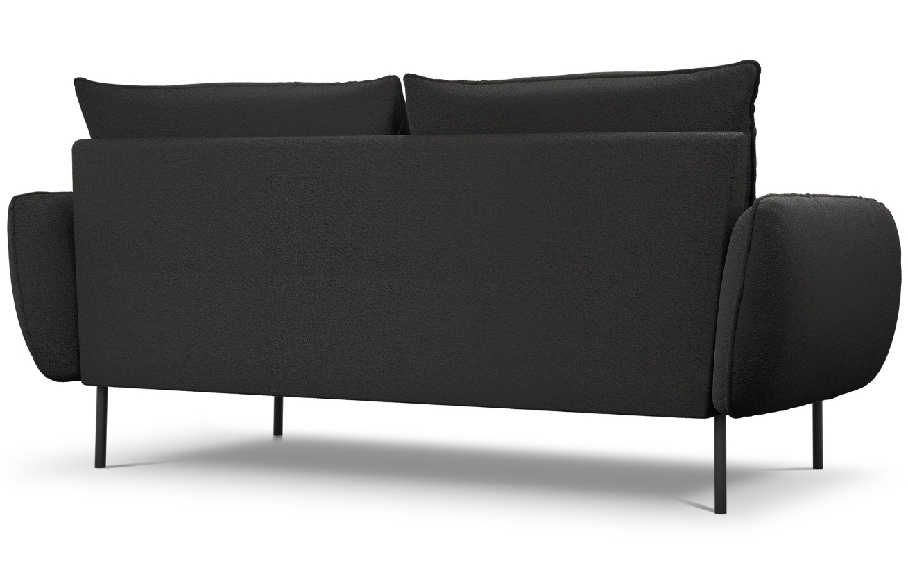 Cosmopolitan Design Černá bouclé trojmístná pohovka Vienna 200 cm Cosmopolitan Design