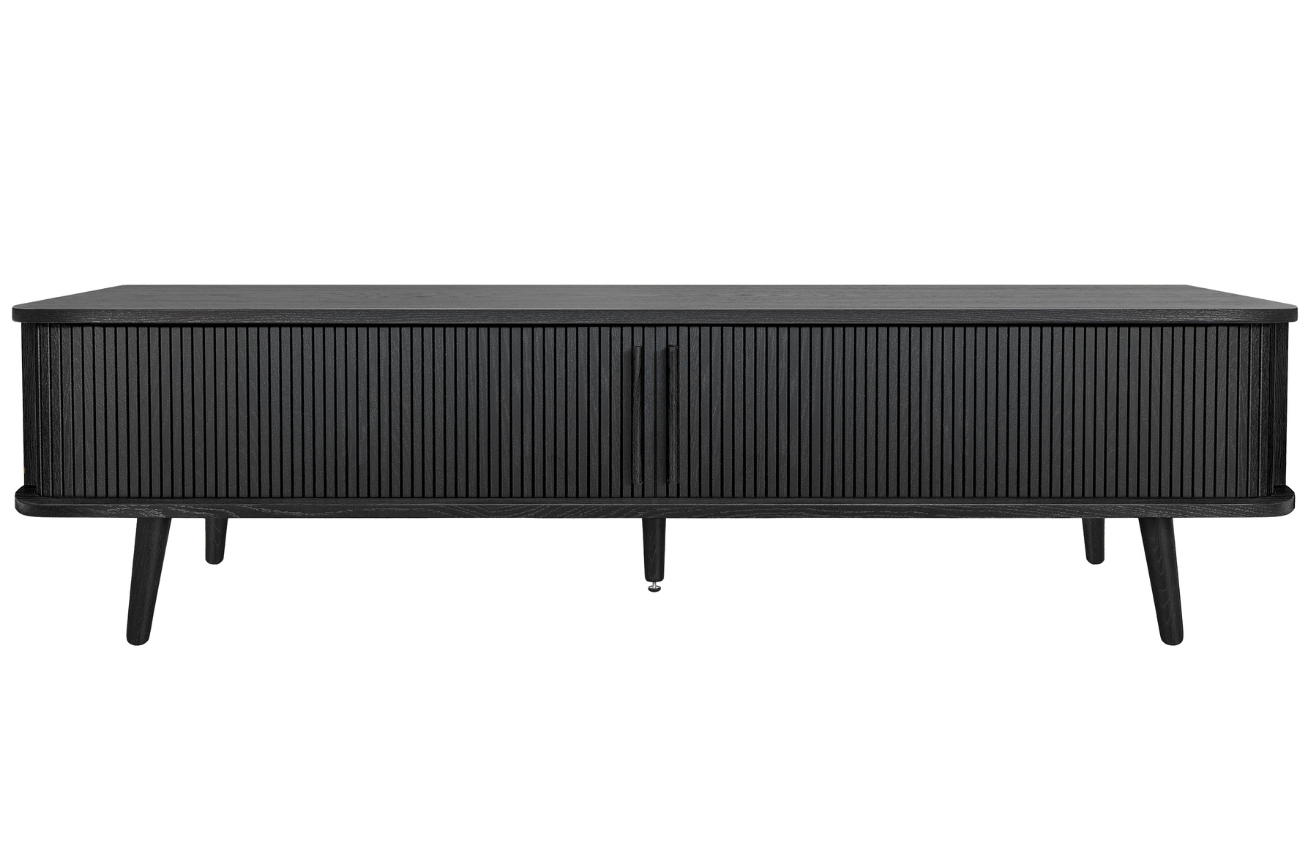 Černý dubový TV stolek Woodman Rove Tambour 178 x 40 cm Woodman