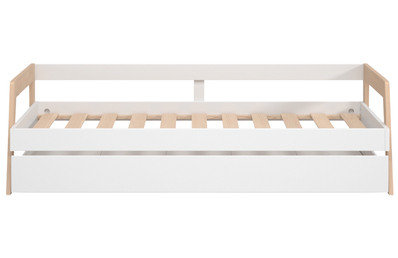 Marckeric Bílá dřevěná rozkládací postel Carrie 90 x 200/190 cm Marckeric