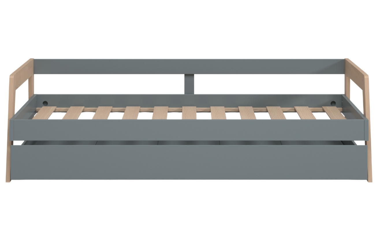 Marckeric Zelená dřevěná rozkládací postel Carrie 90 x 200/190 cm Marckeric