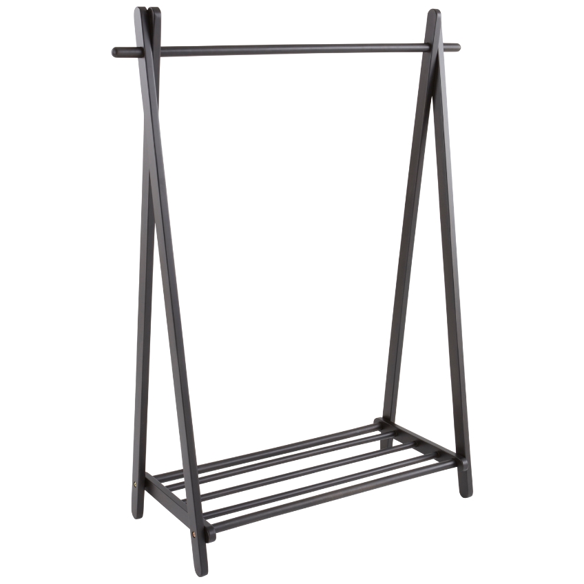 Jotex Černý dřevěný stojací věšák COLE 130 x 100 cm Jotex