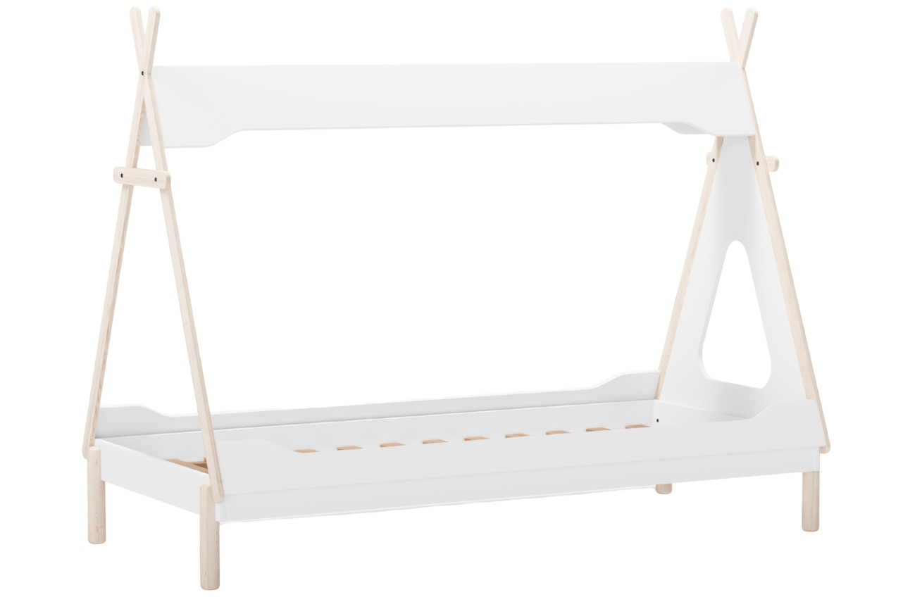 Marckeric Bílá dřevěná dětská postel Nora 90 x 190 cm Marckeric
