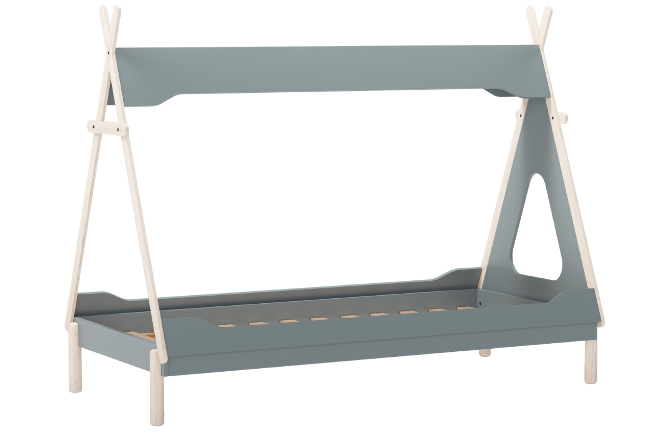 Marckeric Zelená dřevěná dětská postel Nora 90 x 190 cm Marckeric