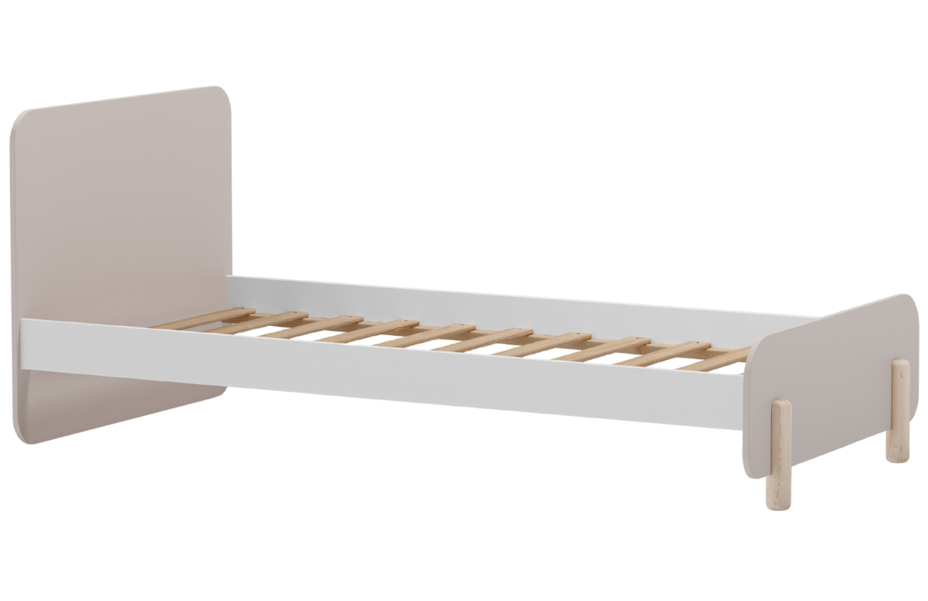 Marckeric Krémová dřevěná dětská postel Nora 90 x 190 cm Marckeric