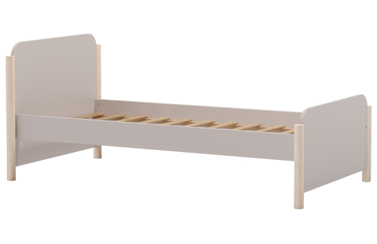 Marckeric Krémová dřevěná dětská postel Enola 90 x 190 cm Marckeric