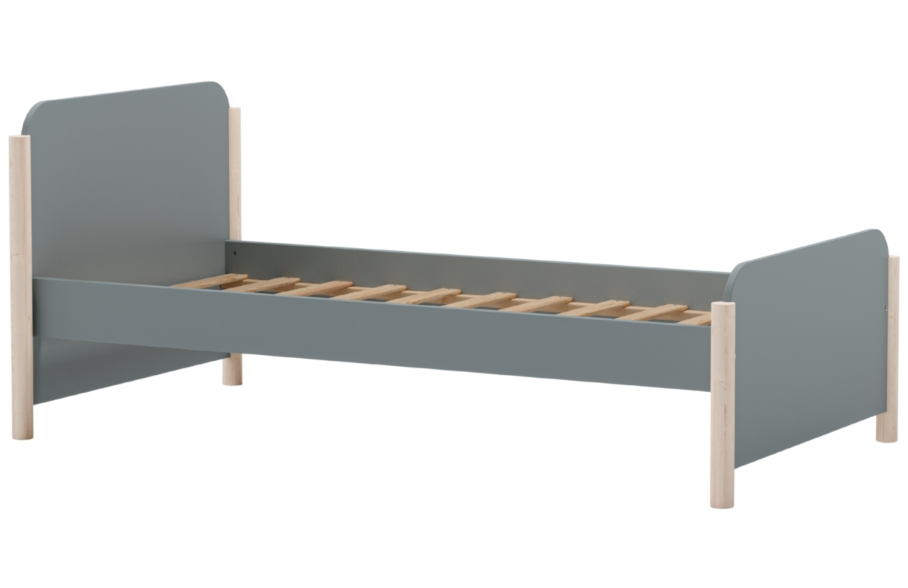 Marckeric Šedozelená dřevěná dětská postel Enola 90 x 190 cm Marckeric