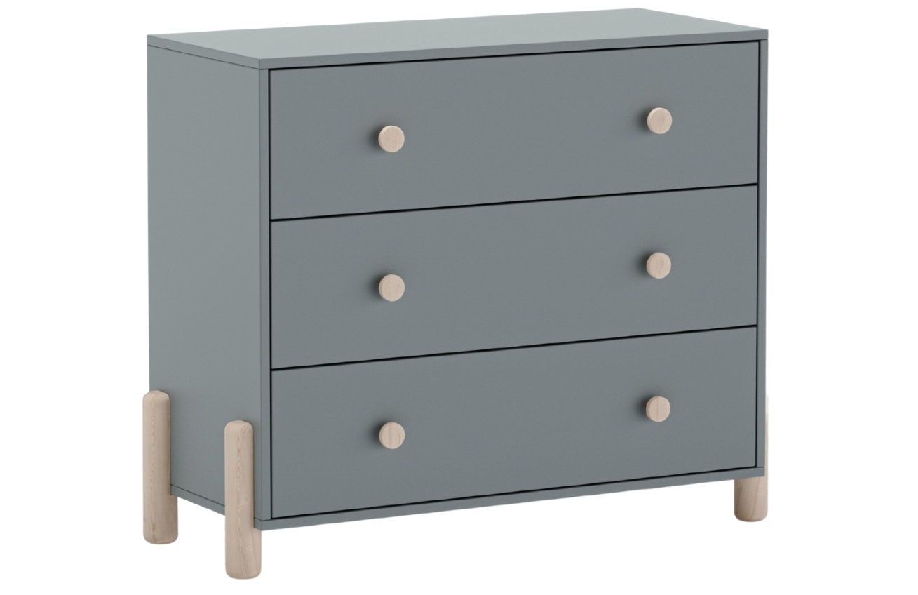 Marckeric Šedozelená dřevěná komoda Enola 90 x 40 cm Marckeric