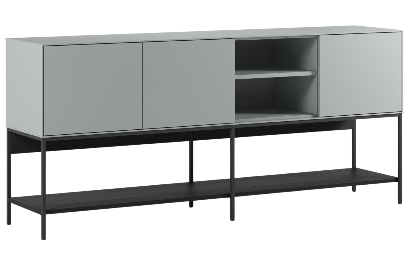 Marckeric Zeleno-černá lakovaná komoda Amira 180 x 40 cm Marckeric