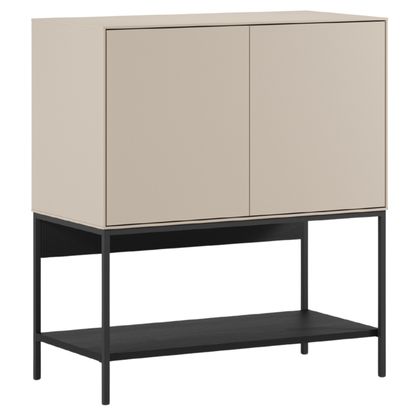 Marckeric Krémově-černá lakovaná komoda Amira 80 x 40 cm Marckeric
