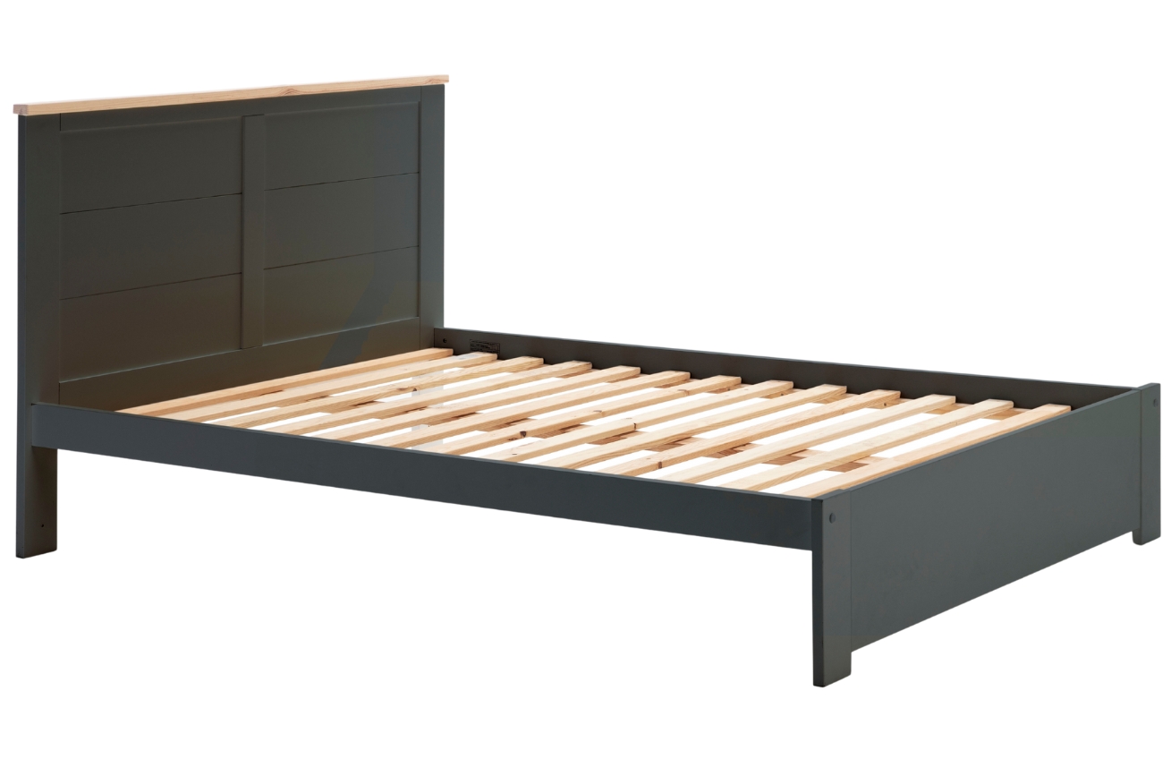 Marckeric Šedá dřevěná dvoulůžková postel Akira 160 x 200 cm Marckeric