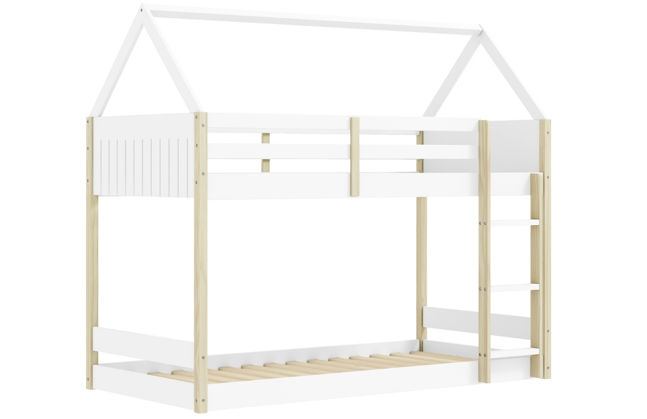 Marckeric Bílá dřevěná dvoupatrová postel Sila 90 x 190 cm Marckeric