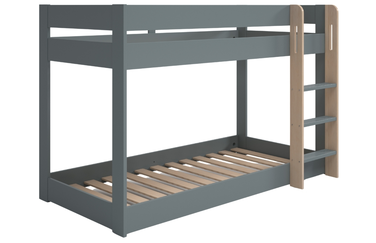 Marckeric Šedozelená dřevěná patrová postel Angel 90 x 190 cm Marckeric