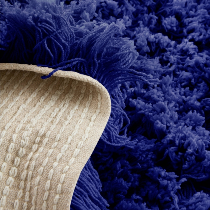 Jotex Modrá bavlněná koupelnová předložka JANE 80 x 140 cm Jotex