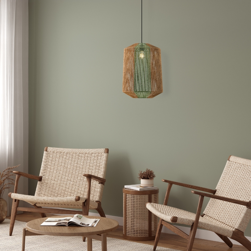 Nova Luce Zelené závěsné světlo Dena 38 cm Nova Luce