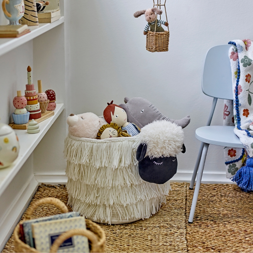 Bloomingville Bílý úložný koš na hračky Dolly Bloomingville