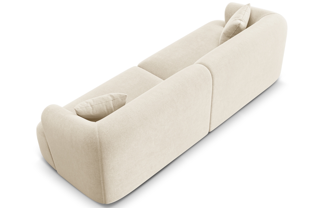 Cosmopolitan Design Světle béžová sametová čtyřmístná pohovka Campi 255 cm Cosmopolitan Design