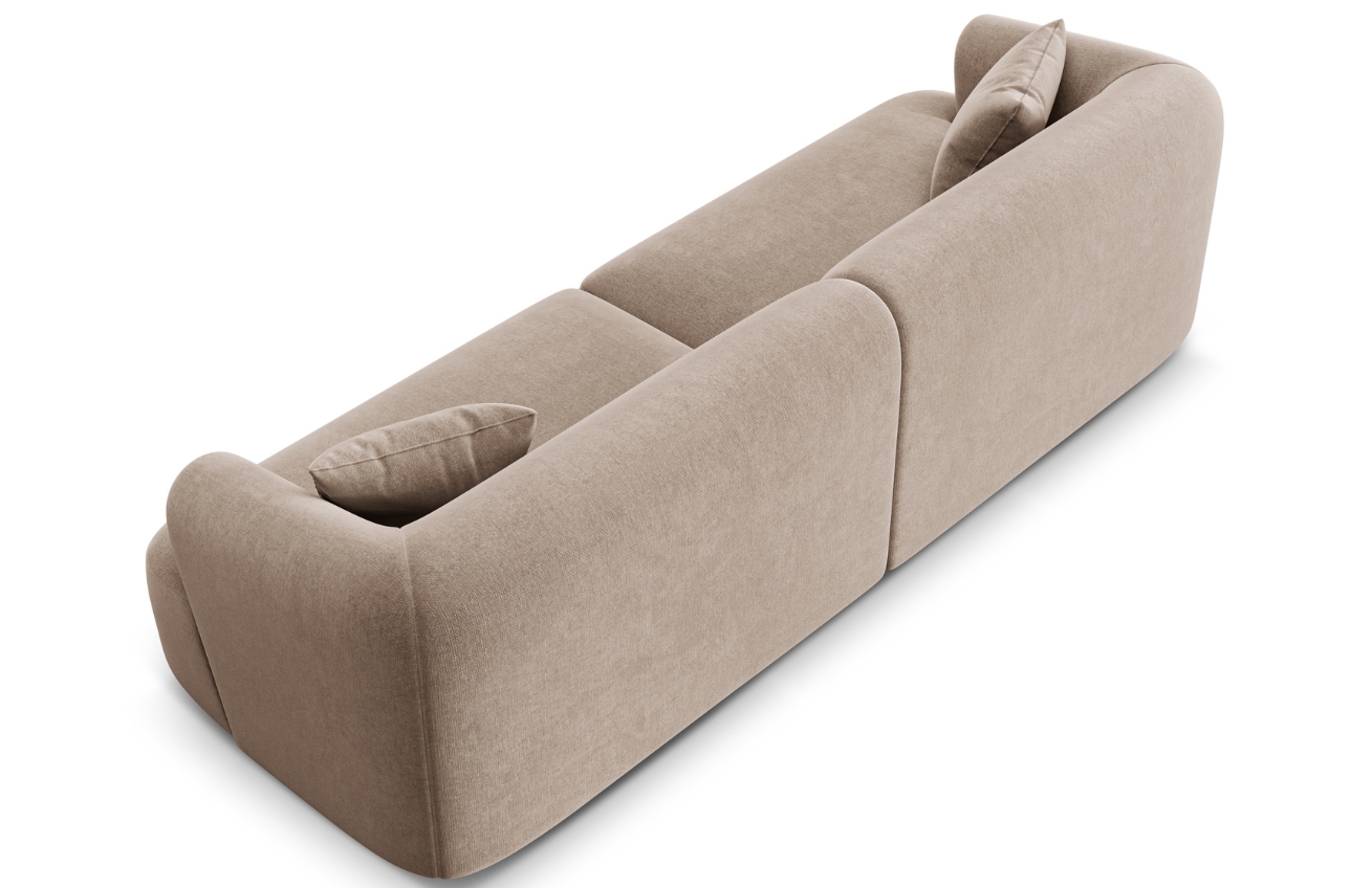 Cosmopolitan Design Béžová sametová čtyřmístná pohovka Campi 255 cm Cosmopolitan Design