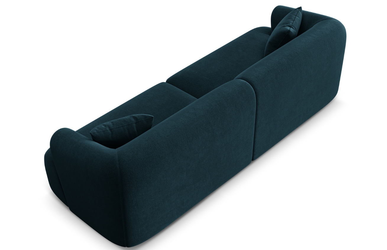 Cosmopolitan Design Petrolejově modrá sametová čtyřmístná pohovka Campi 255 cm Cosmopolitan Design