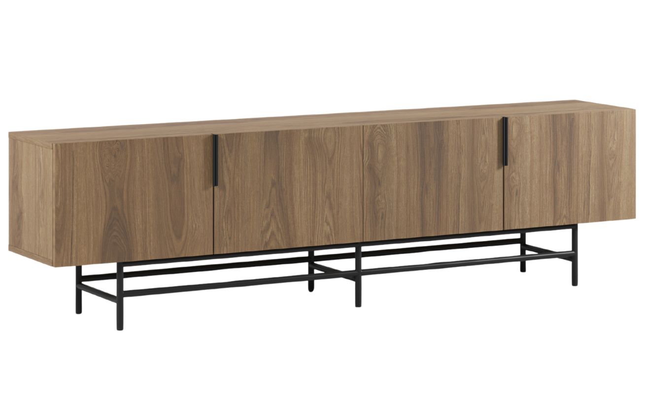 Marckeric Hnědý TV stolek Eldia 200 x 35 cm s dubovým dekorem Marckeric