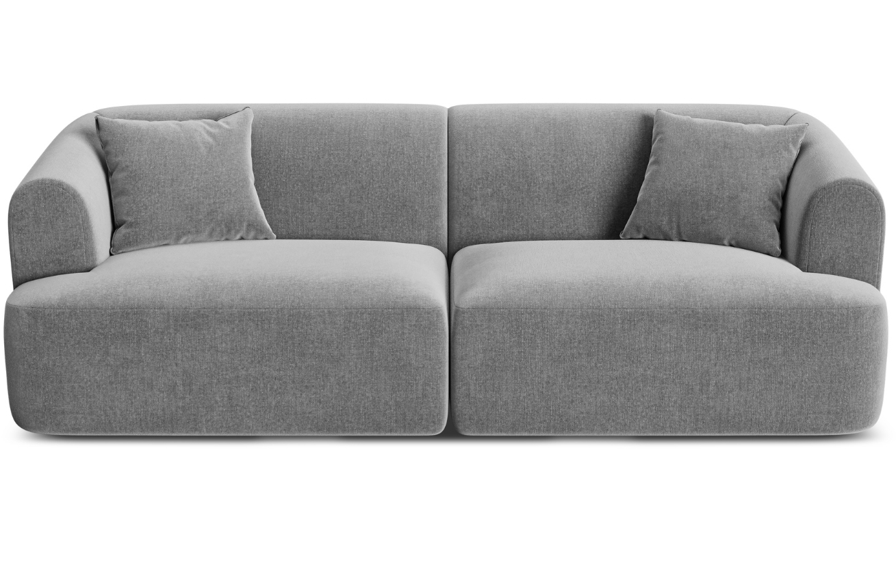 Cosmopolitan Design Šedá sametová trojmístná pohovka Campi 220 cm Cosmopolitan Design