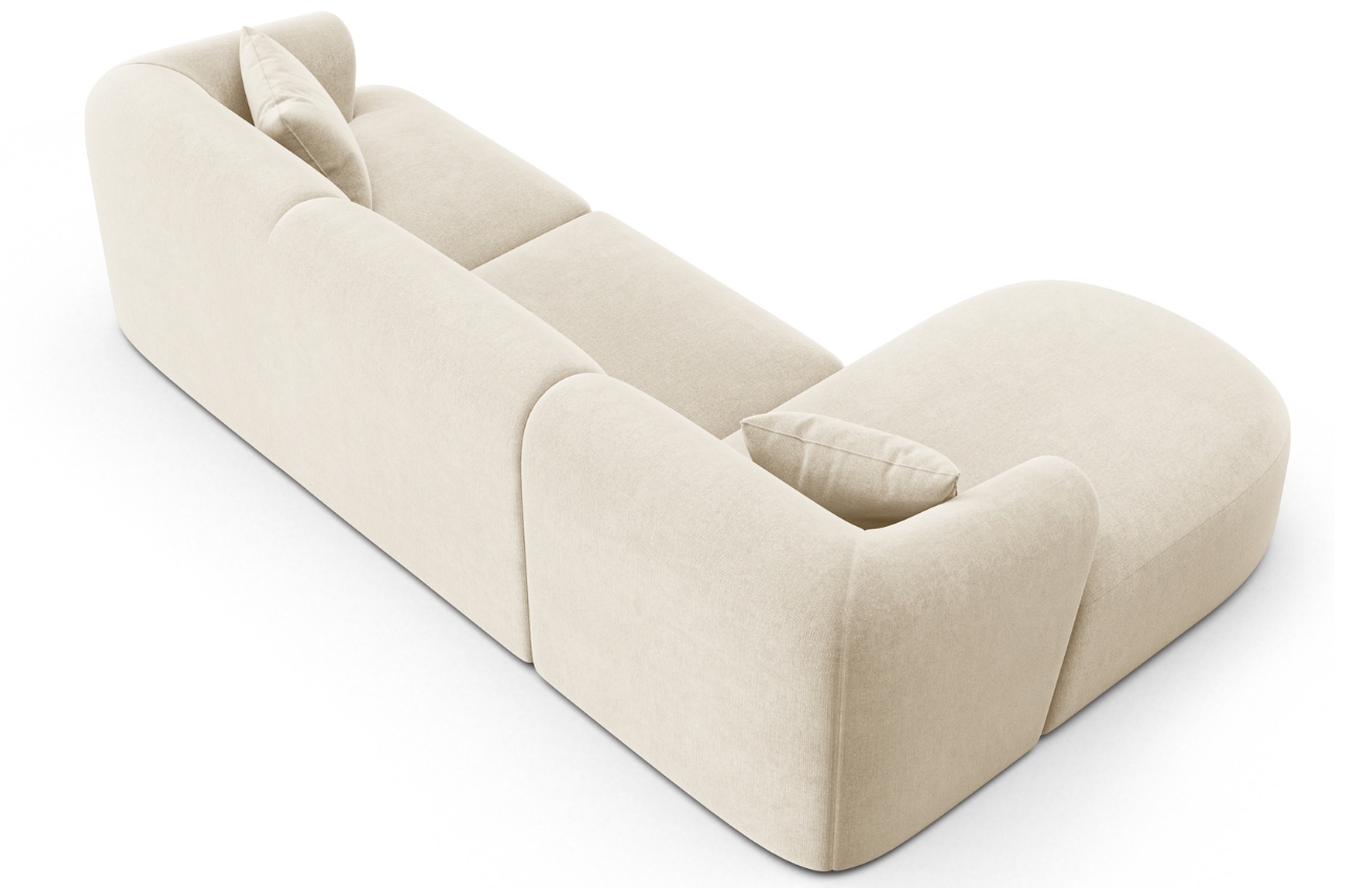 Cosmopolitan Design Světle béžová sametová rohová pohovka Campi 256 cm