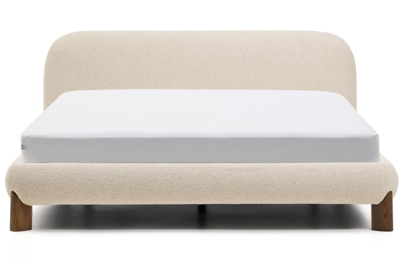 Kave Home Béžová bouclé dvoulůžková postel Odina 180 x 200 cm Kave Home