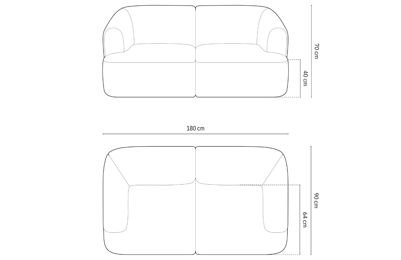 Cosmopolitan Design Světle béžová sametová dvoumístná pohovka Campi 180 cm Cosmopolitan Design