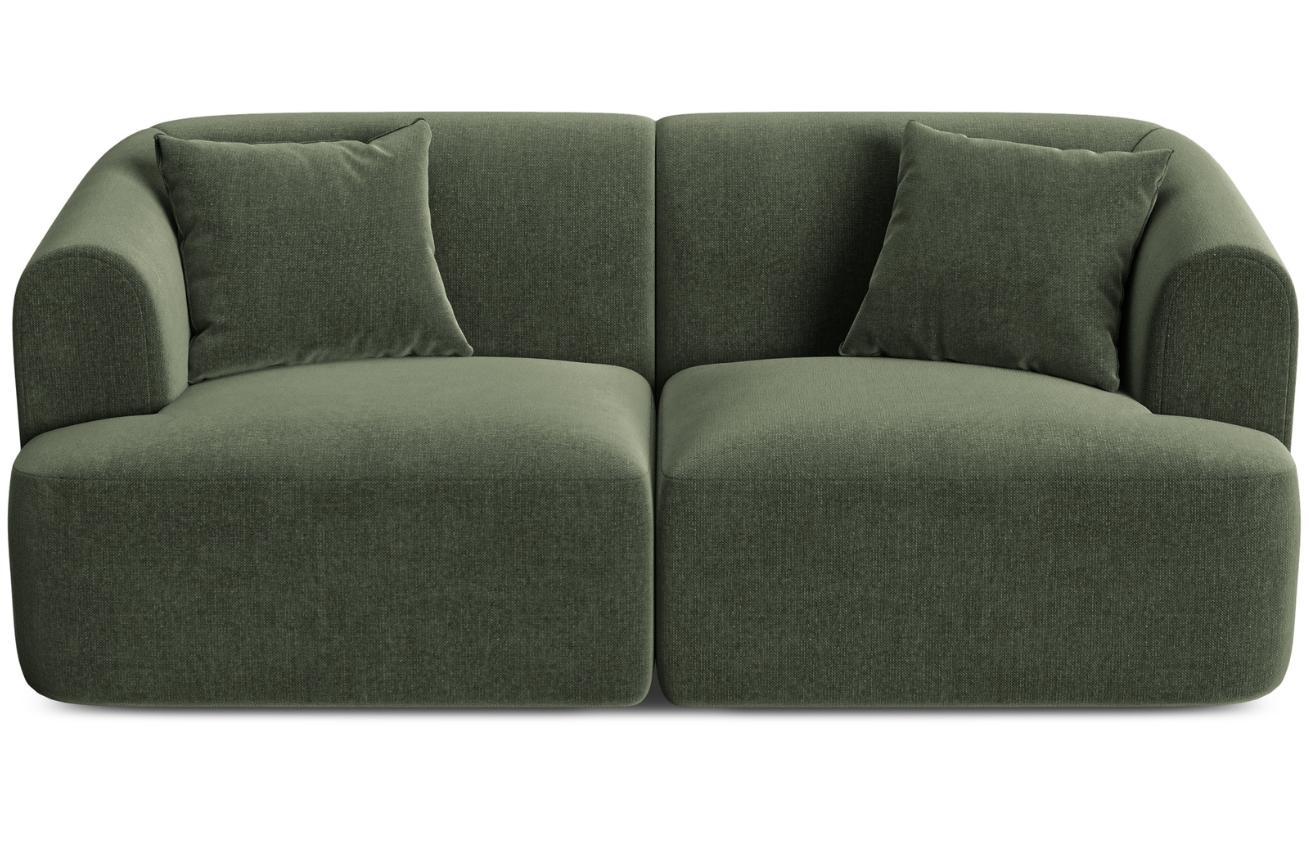Cosmopolitan Design Zelená sametová dvoumístná pohovka Campi 180 cm Cosmopolitan Design