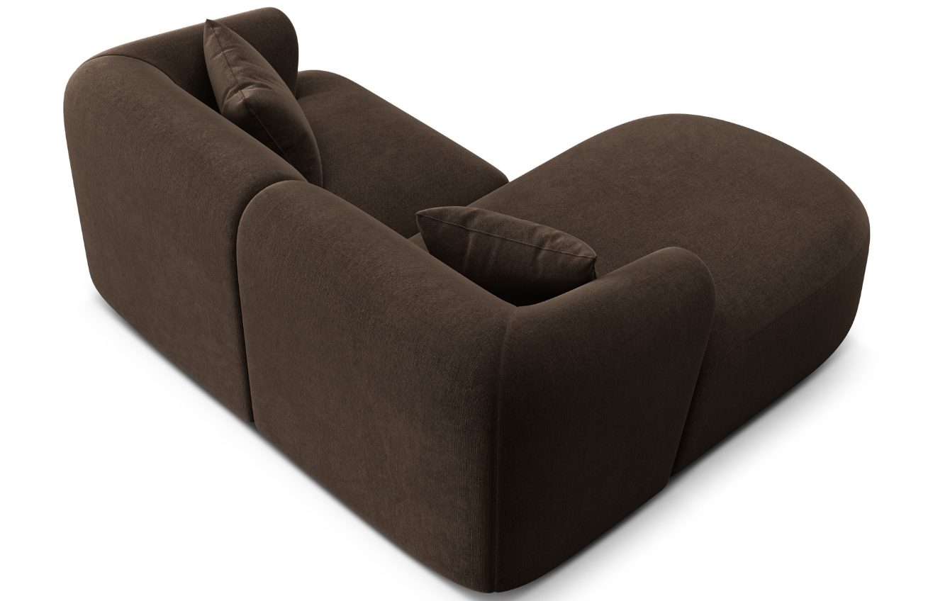 Cosmopolitan Design Tmavě hnědá sametová rohová pohovka Campi 180 cm