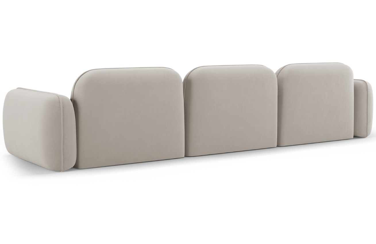 Cosmopolitan Design Světle béžová sametová čtyřmístná pohovka Sydney 320 cm Cosmopolitan Design