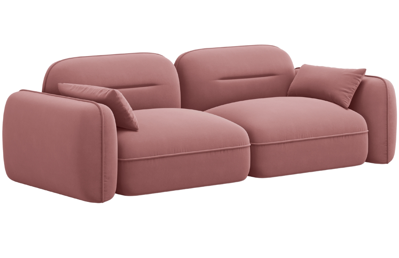Cosmopolitan Design Růžová sametová trojmístná pohovka Sydney 230 cm Cosmopolitan Design