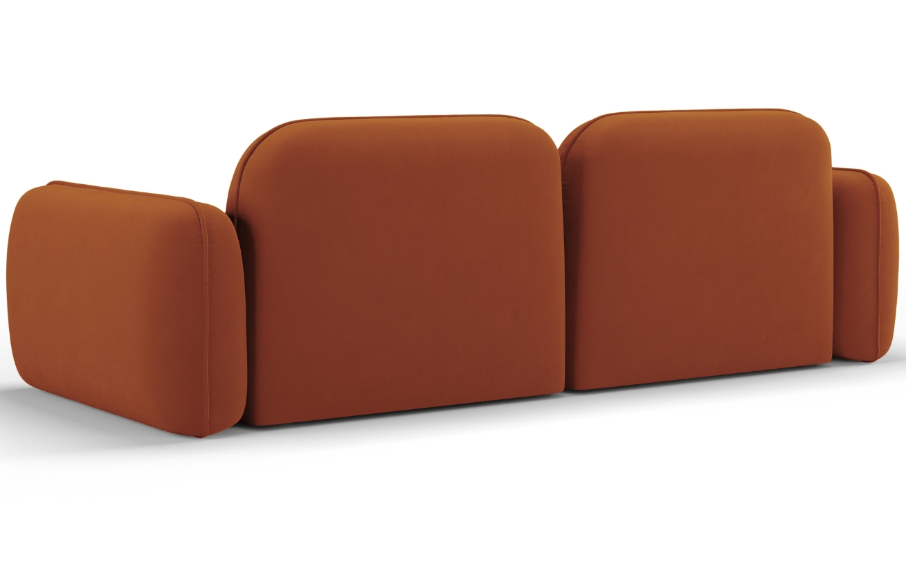 Cosmopolitan Design Terakotově oranžová sametová trojmístná pohovka Sydney 230 cm Cosmopolitan Design