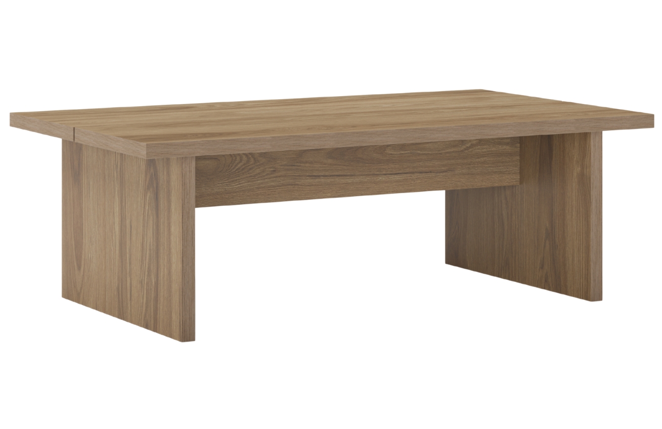 Marckeric Hnědý konferenční stolek Loana s dubovým dekorem 120 x 70 cm Marckeric