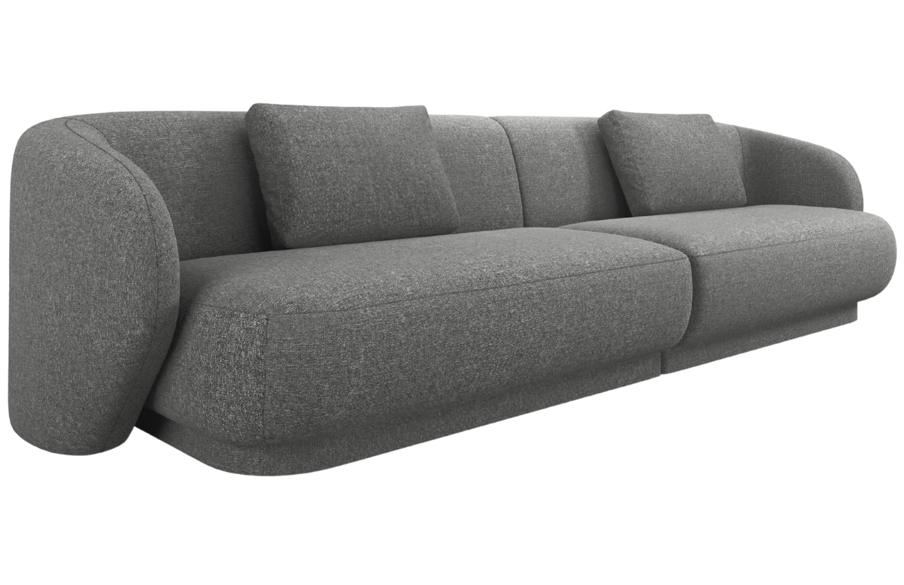 Cosmopolitan Design Šedá čalouněná čtyřmístná pohovka Camden 304 cm Cosmopolitan Design