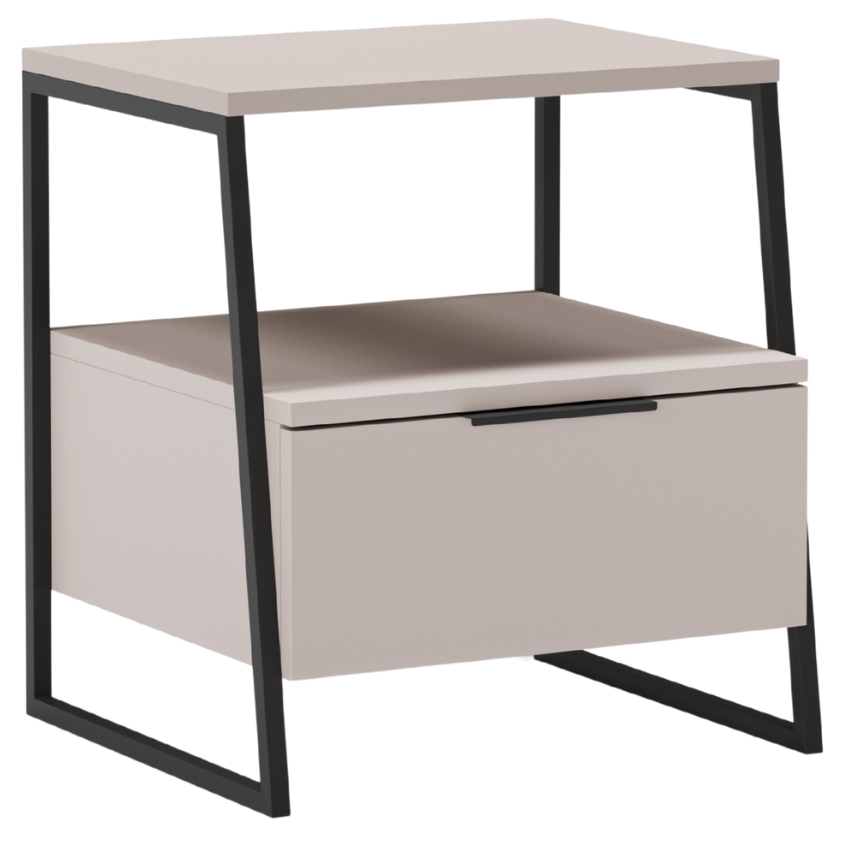 Marckeric Krémový lakovaný noční stolek Velia 45 x 40 cm Marckeric