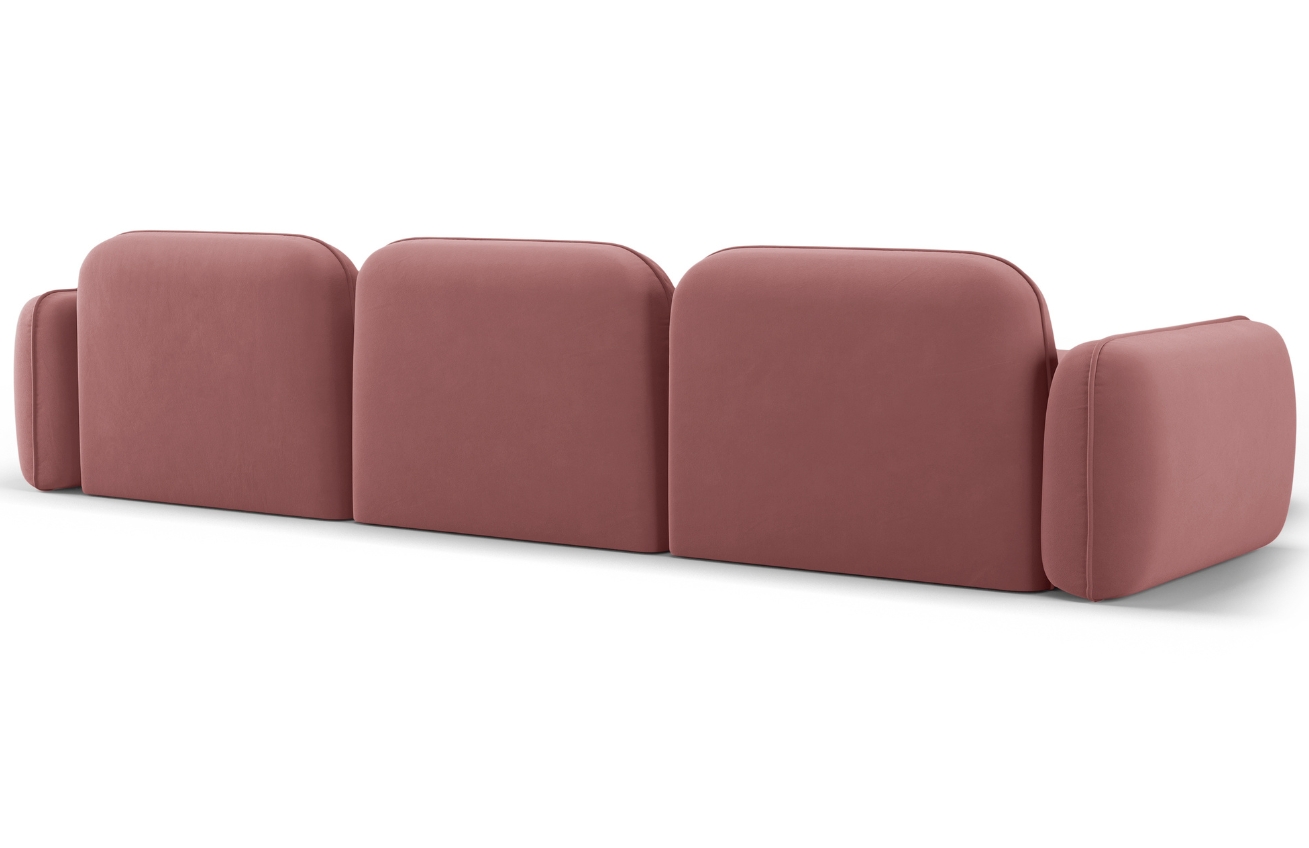 Cosmopolitan Design Růžová sametová rohová pohovka Sydney 320 cm