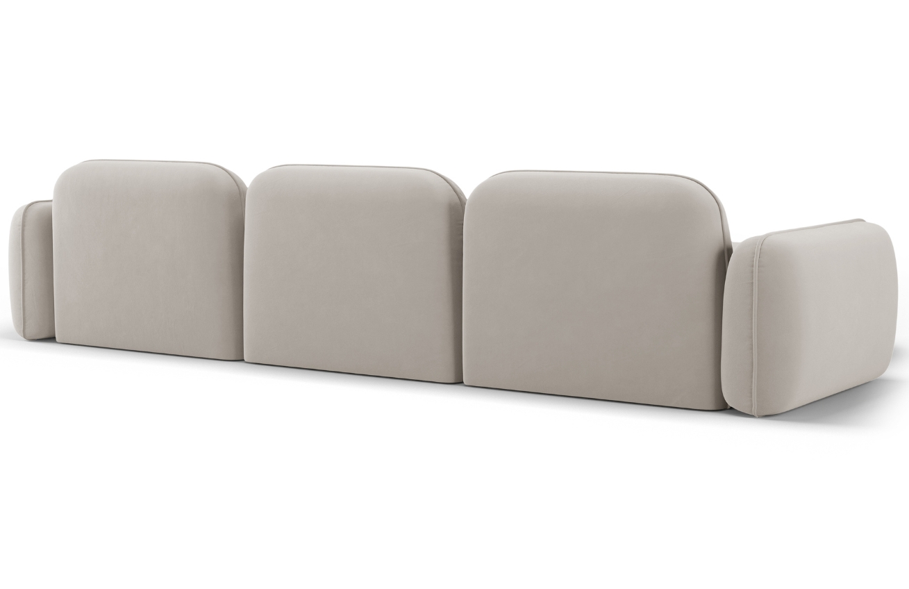 Cosmopolitan Design Světle béžová sametová rohová pohovka Sydney 320 cm