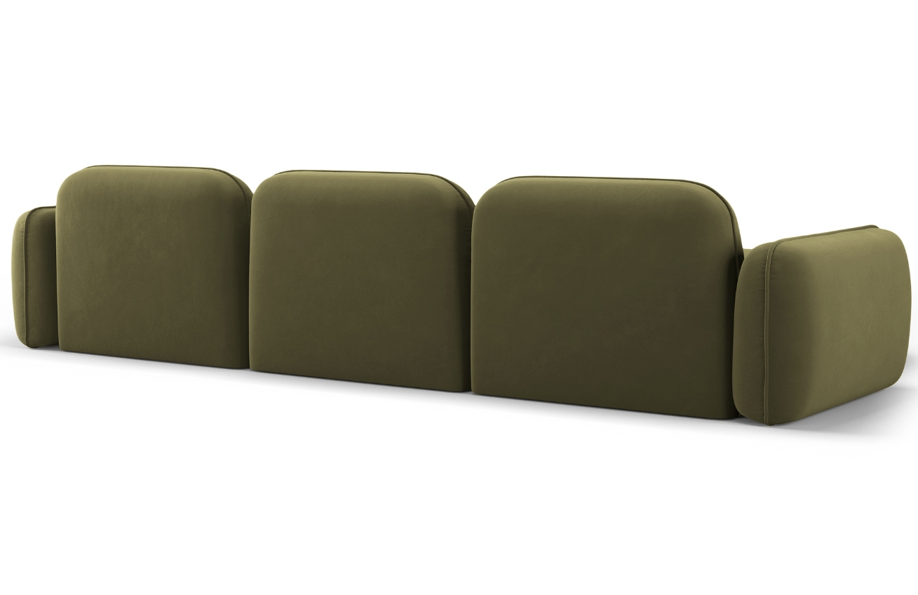 Cosmopolitan Design Zelená sametová rohová pohovka Sydney 320 cm