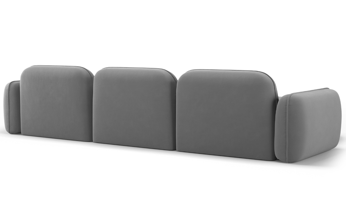 Cosmopolitan Design Šedá sametová rohová pohovka Sydney 320 cm