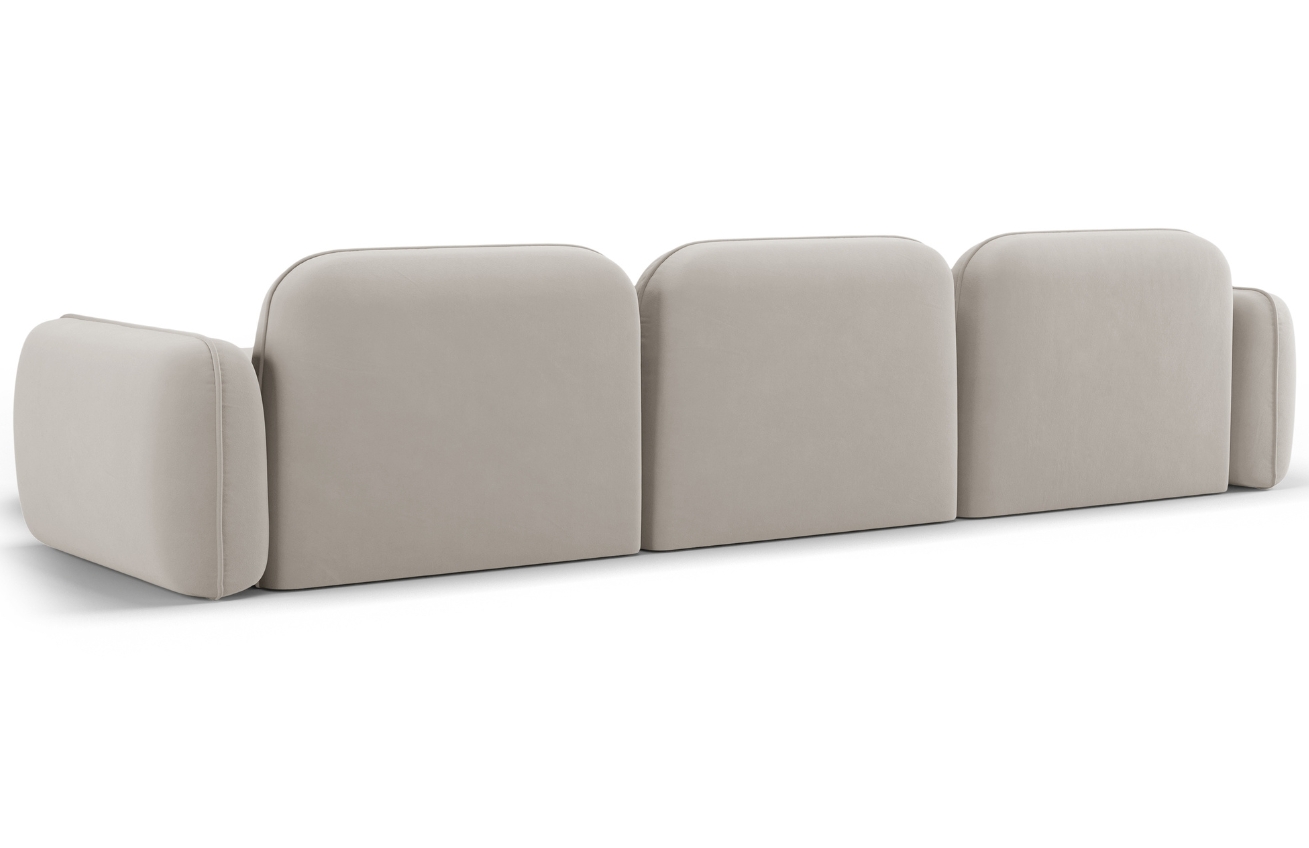 Cosmopolitan Design Světle béžová sametová rohová pohovka Sydney 320 cm