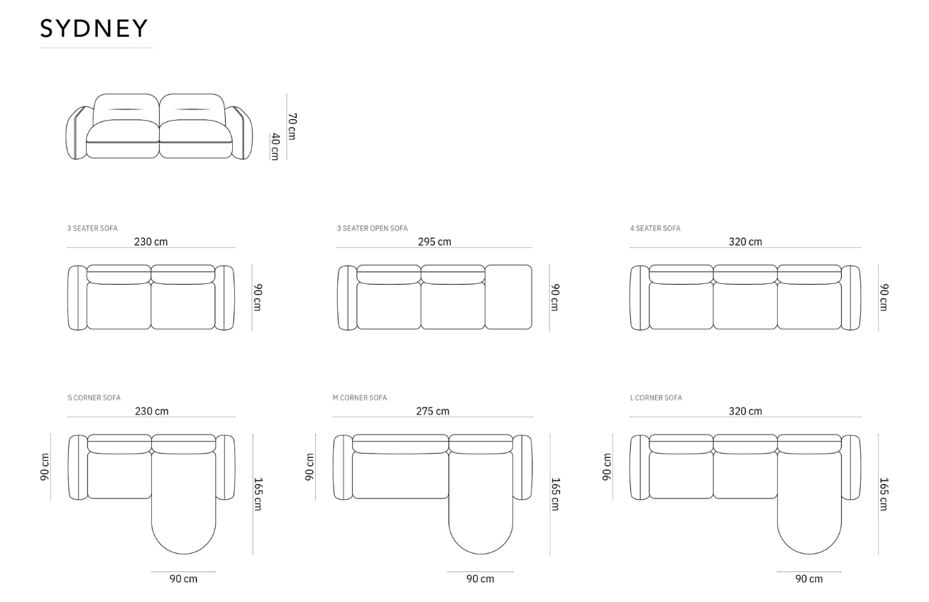 Cosmopolitan Design Pískově hnědá sametová rohová pohovka Sydney 275 cm