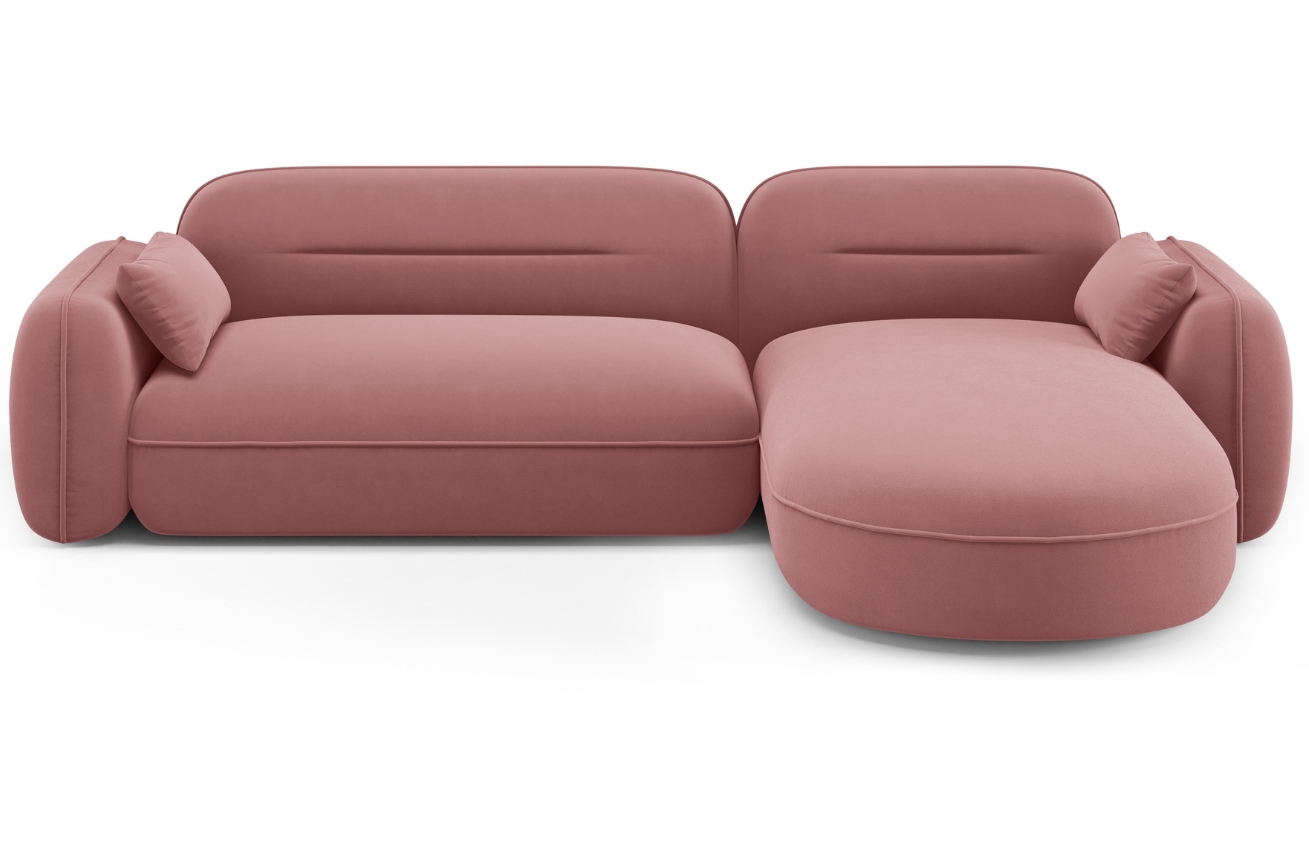 Cosmopolitan Design Růžová sametová rohová pohovka Sydney 275 cm