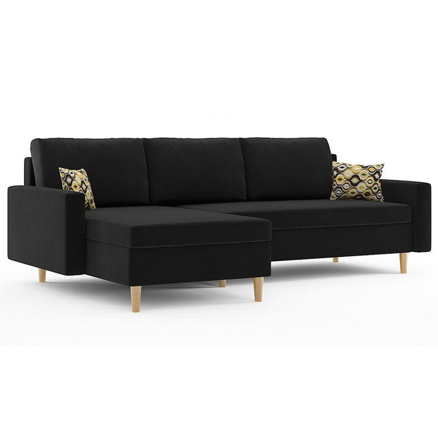 Rohová rozkládací sedací souprava ETNA MODEL 3 Levá Černá