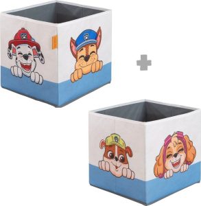 L&aacute;tkov&eacute; dětsk&eacute; organiz&eacute;ry na hračky v sadě 2 ks 27x27x27 cm Paw Patrol &ndash; Roba Roba