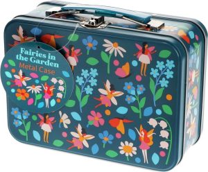 Tmavě modrý kovový dětský kufřík 19x8x17 cm Fairies in the Garden – Rex London Rex London