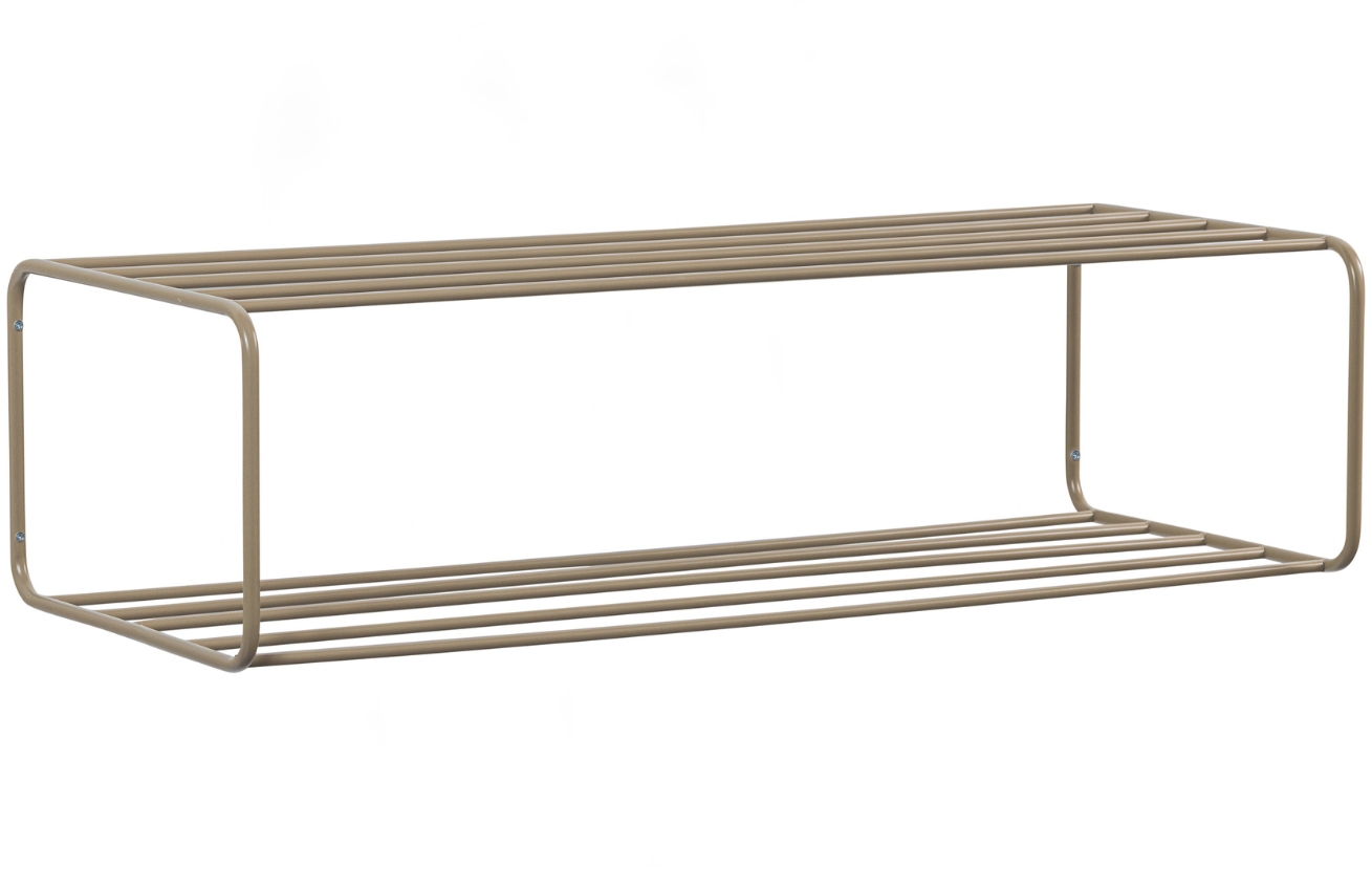 WOOOD Hnědý kovový závěsný botník Military 80 x 33 cm WOOOD