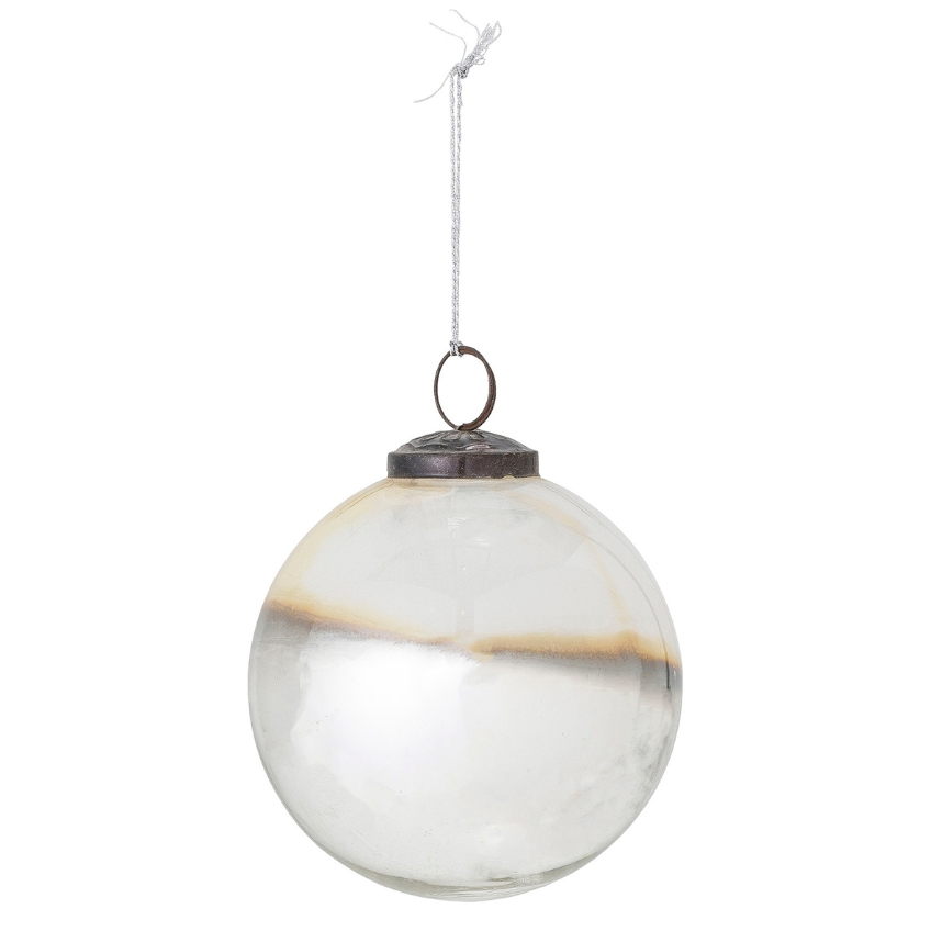 Bílá skleněná vánoční ozdoba Bloomingville Mouna 10 cm Bloomingville