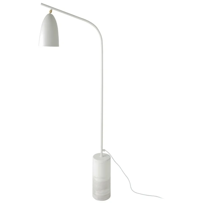 Bílá kovová stojací lampa Angel Cerdá No. 8036, 147 cm